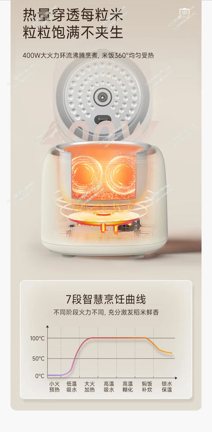 Rice cooker stainless steel 0 coated 3-4 people mini household rice soup separation 2-3 people rice cooker