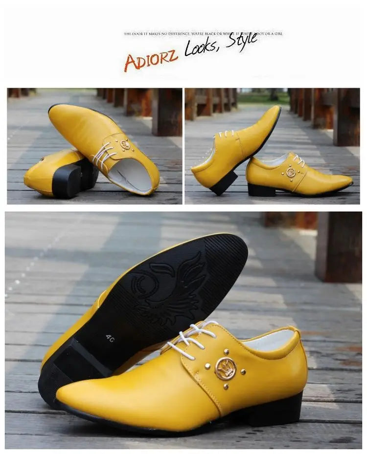 Summer Men Dress Shoes Male Leather Men Fashion Italian Business Colorful Party Wedding Shoe for Man Chaussures Homme De Luxe