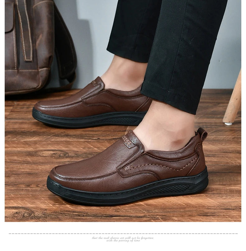 Genuine Leather Men's Shoes Comfortable Outdoor Casual Shoes High Quality Cow Leather Handmade Business Men Flats Shoe For Men