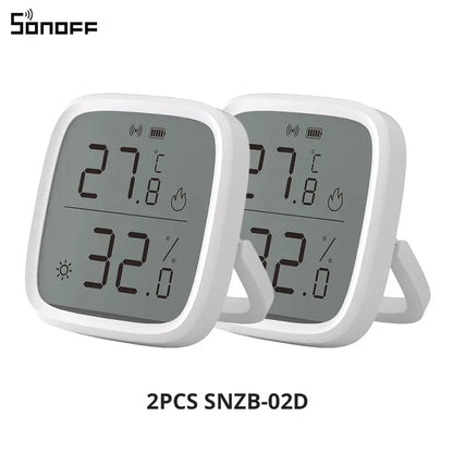SONOFF SNZB 02D Zigbee Temperature Humidity Sensor SNZB-02D with LCD Screen for EWeLink SONOFF ZigBee Bridge Alexa Alice