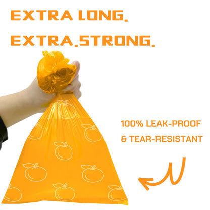 Photodegradable orange dog poop bags with orange fragrance and thickened pet feces garbage bag with dispenser