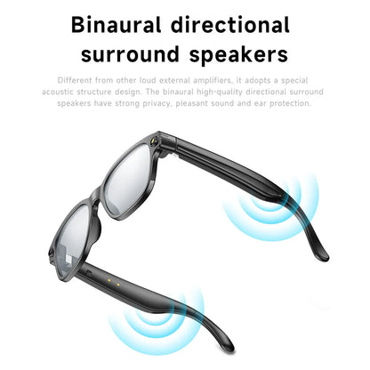 Lunettes vidéo intelligentes pour myopie, stabilisées, enregistrement vidéo, transmission Wi-Fi et Bluetooth, reconnaissance d'objets.