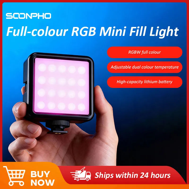 SOONPHO P5 LED RGB Video Light Professional Photographic Lighting 2500K-7000K Bi Color For Photo Studio Portable Lamp