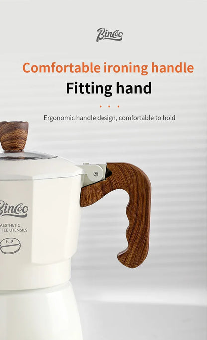 Bincoo Dual Valve Moka Pot Espresso Maker Mocha Pot Brewed Coffee Pot 220V Electric Stove Concentrated Extraction Barista Tools