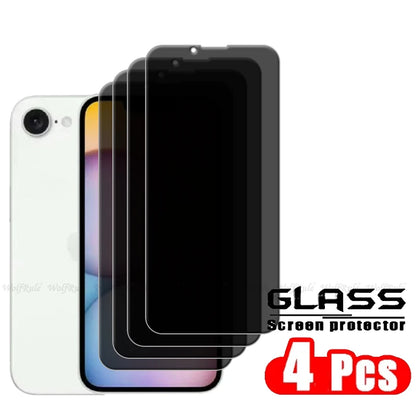 4Pcs For iPhone 16e Glass iPhone 16e Tempered Glass Privacy Anti-Spy HD 9H Cover Phone Screen Protector For iPhone 16e iPhone16e