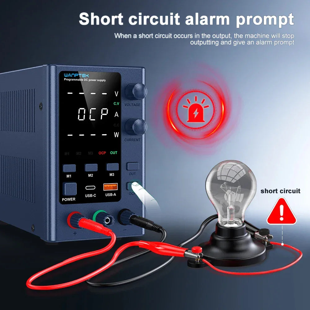 Wanptek DC Laboratory Power Supply 30V 10A 60V 5A 120V 3A Adjustable Voltage Current Applicable voltage 110V 220V Power Supply
