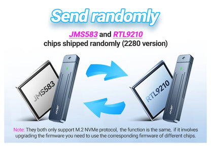 JEYI M.2 NVMe(USB 3.2 10Gbps)Direct-attach  Enclosure,USB-A Plug In-line Aluminum 2242 2280 SSD Case With Magnet Protective Case