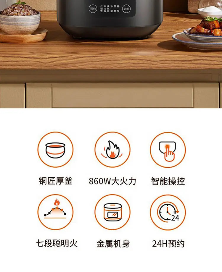 Riz Cooker Electric Rice 220v Multicooker Household Appliances for Home Smart Soup Separation 4L Low-sugar Coocker Pot