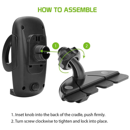 CD Slot Car Phone Mount Holder Compatible for Apple iPhone 14 Pro Max Plus 13 12 11 Xs Xr X Mini SE Samsung Z Fold, Z Flip
