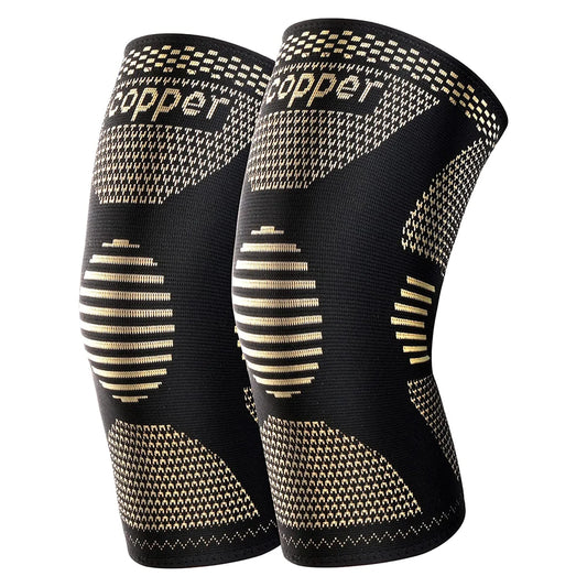 2Pcs Copper Knee Brace for Knee Pain - Copper Knee Compression Sleeves - Knee Pads for Sports,Meniscus Tear,ACL,Arthritis,Joint by PDG ibma
