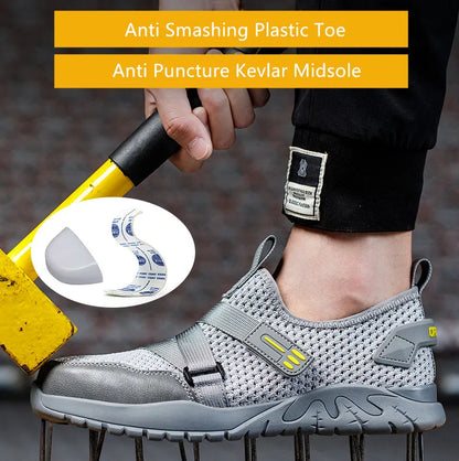 Breathable Summer safety shoes anti-puncture safety work sneakers plastic toe safety shoes 6kv insulated electrician work shoe