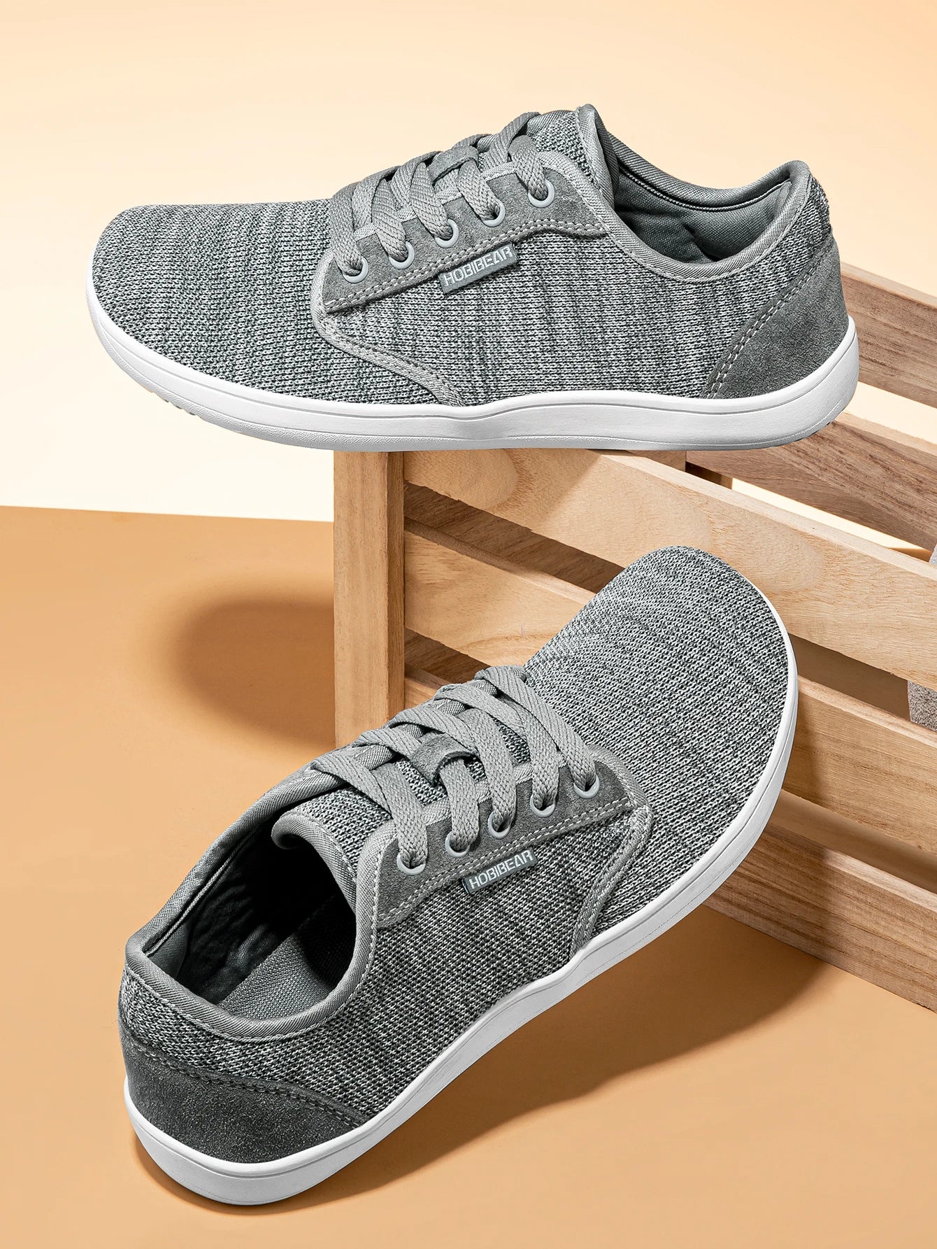 HOBIBEAR Minimalist Barefoot Shoes Unisex Wide Toe Zero Drop Walking Sneakers Mesh Lightweight Breathable Shoes