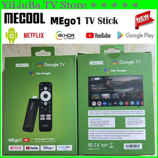 [Genuine] 2025 Newest Mini TV Stick MECOOL MEgo1 4K HDR 2GB+8GB 5G Built-in wifi LAN 100M Best Google Certified Netflix TV Stick
