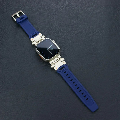 Silicone Sport Band for Apple Watch Ultra 49mm 45mm 42 44mm Rubber Strap for iWatch Series 9 8 7 se 6 5 4 ultra 2 49 Correa