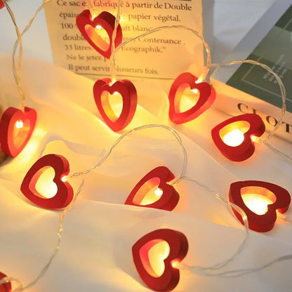 LED Light String Fairy Peach Heart Garland Lamp Bedroom Garden Birthday Valentine's Day Wedding Party Decoration Lights String