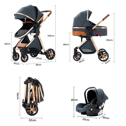 Baby Stroller 3 in 1 stroller lightweight strollers  Baby Carriage mutifunction strollers Baby newborn stroller mother kids