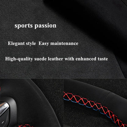 Hand Sewing Soft Suede Car Steering Wheel Cover For Seat Ibiza(6J)(FR/CUPRA) 2015 Mii FR Leather Original Steering Wheel Braid by PDG ibma