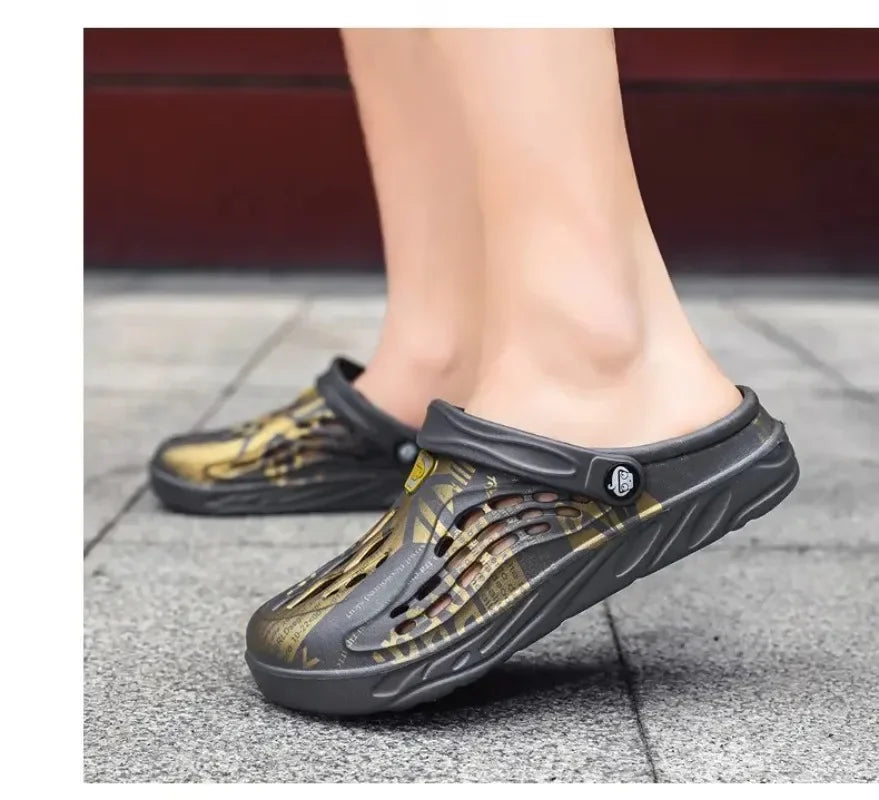 Plus Size 49 Men Non-slip Sandals Clogs Men and Women Home Beach Slippers Breathable Lightweight Men Outdoor House Slides