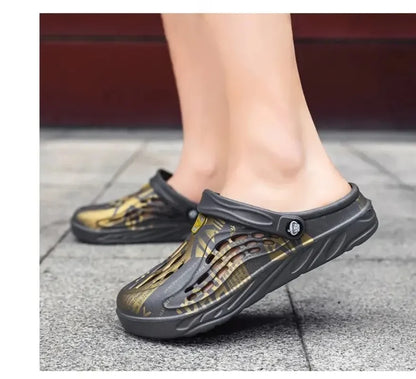 Plus Size 49 Men Non-slip Sandals Clogs Men and Women Home Beach Slippers Breathable Lightweight Men Outdoor House Slides