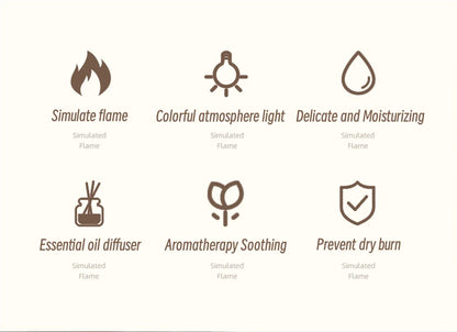 New 7 Colors Flame Lamp Air Humidifier Aromatherapy Diffuser USB Ultrasonic Cold Mist Sprayer Essential Oil Diffuser Humidifier