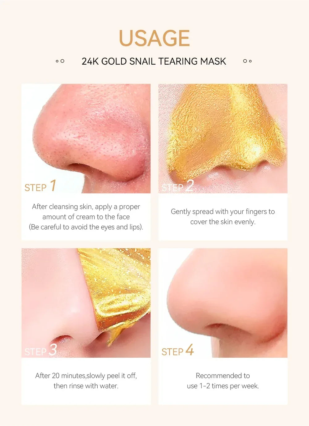 LAIKOU 24K Gold Sakura Peeling Face Mask Anti Wrinkle Whitening Blackhead Removal Facial Tear Off Mask Skin Care Products