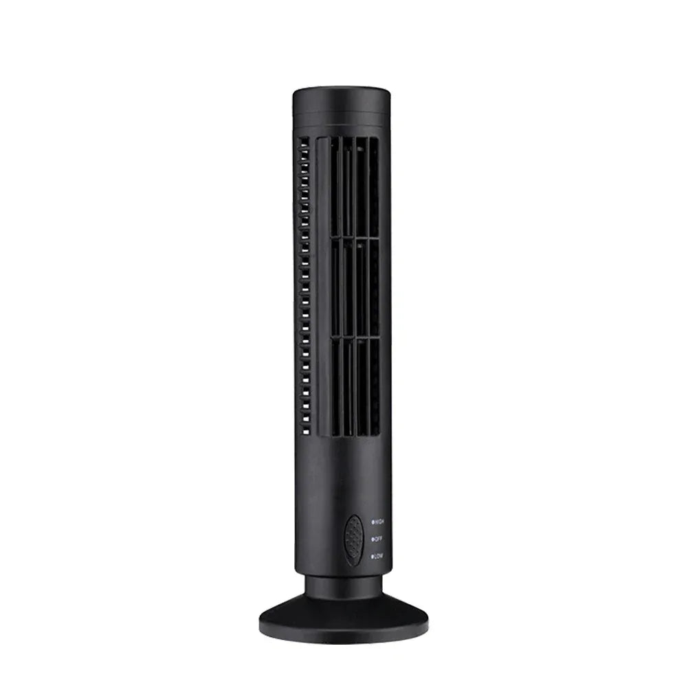 LED Tower Fan Mini Vertical Conditioner 2 Gear Speed No Leaf Air Conditioner Portable Electric Floor Fan for Home Office