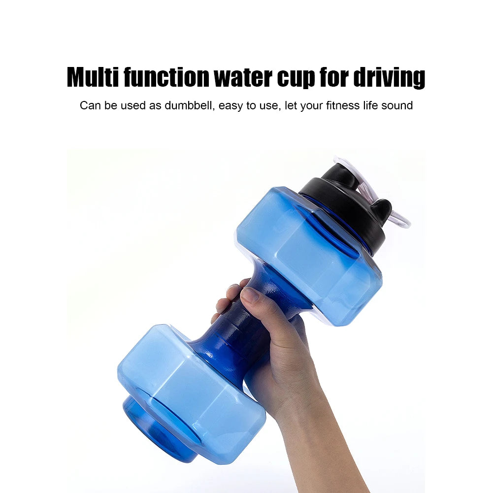 2.6L Sports Dumbbell Shaped Kettle Sport Water Bottle Outdoor Indoor Fitness Cycling Water Bottle Camping Cold Water Bottle
