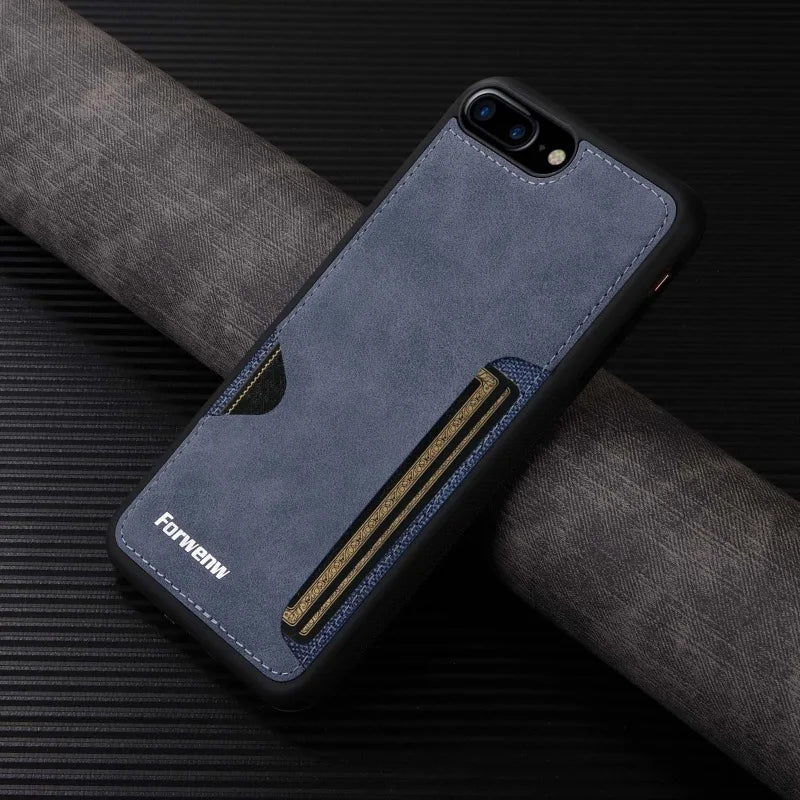 Retro Card Holder Phone Case for iPhone 17 16 15 14 13 12 11 Pro Max 16E Mini XS XR SE 7 8 Plus Busines Wallet PU Leather Cover