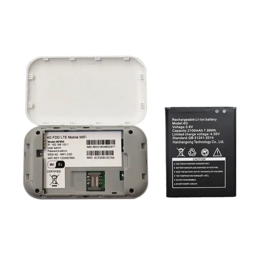 4G Lte Router Wireless Wifi 2100mAh Mobile Hotspot with SIM Card Slot Hotspot Pocket WIFI 150mbps for Outdoor Home Office Travel