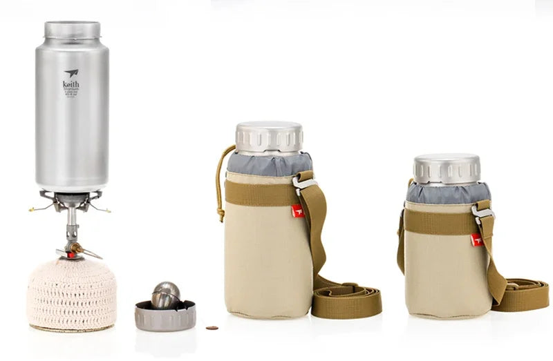 Keith Titanium Sports Bottle 0.9L/1.2L Large Capacity Kettle Outdoor Camping Drinkware Wide Mouth Non-threaded Water Bottle