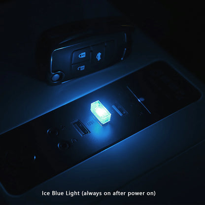 Mini USB Car Light Universal Portable USB Atmosphere Light DC 5V USB LED Car Interior Lighting kit for Laptop Night Home Office