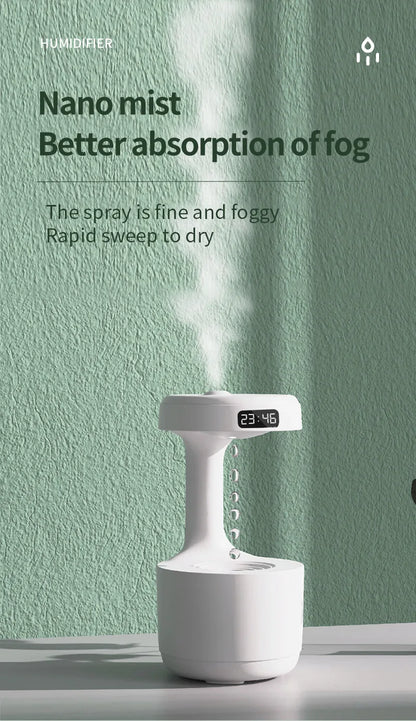 Water Droplet Air Humidifier 800ml Anti-gravity Essential Oil Diffuser Night Light Weightless Sprayer Decorations Desk Lamps