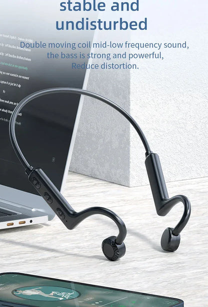 KS-19 Bone Conduction Headphones Bluetooth V5.1 Wireless Headset Sports Neckband Earphones Ear Hook For Workouts Running Driving