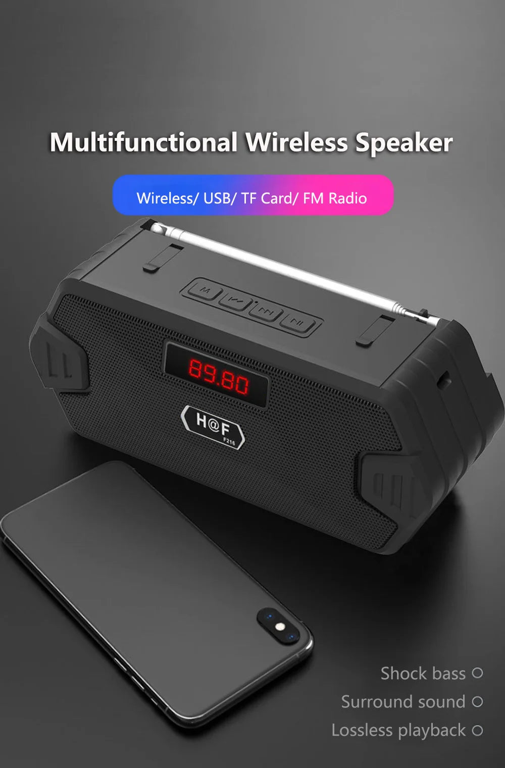 Portable Wireless Speaker Bluetooth-compatible Outdoor USB Speakers With FM Radio For Receiver AUX TF MP3 LoudspeakerPhone PC
