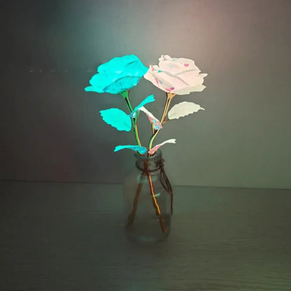2024 Luminous Rose Valentine's Day Present Gifts Eternal Rose Flower Simulation 24k Gold Foil Rose Mother's Day Gifts