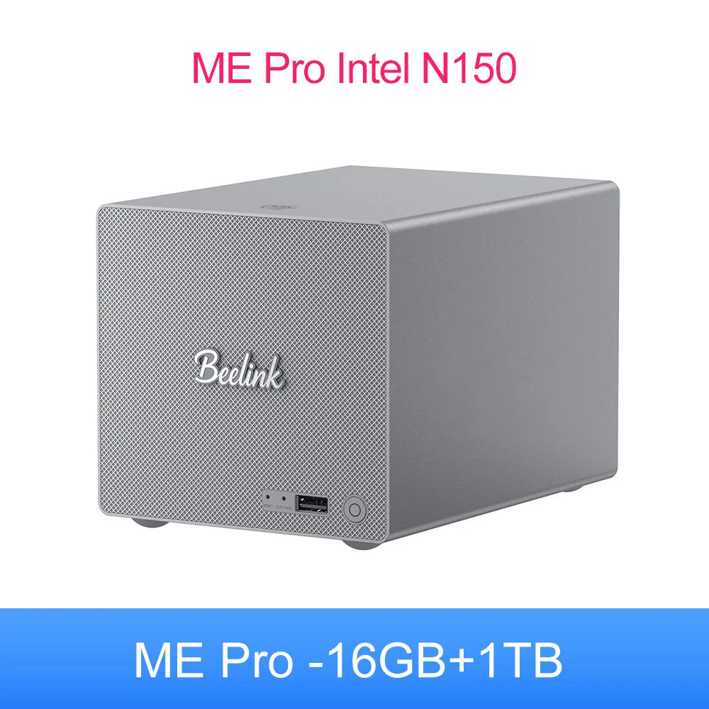 Beelink ME Mini ME Pro Intel Twin Lake N150 LPDDR5 4800MHz 16GB RAM 1T SSD WiFi6 4K Dual Lan Home Network Storage NAS Mini Host
