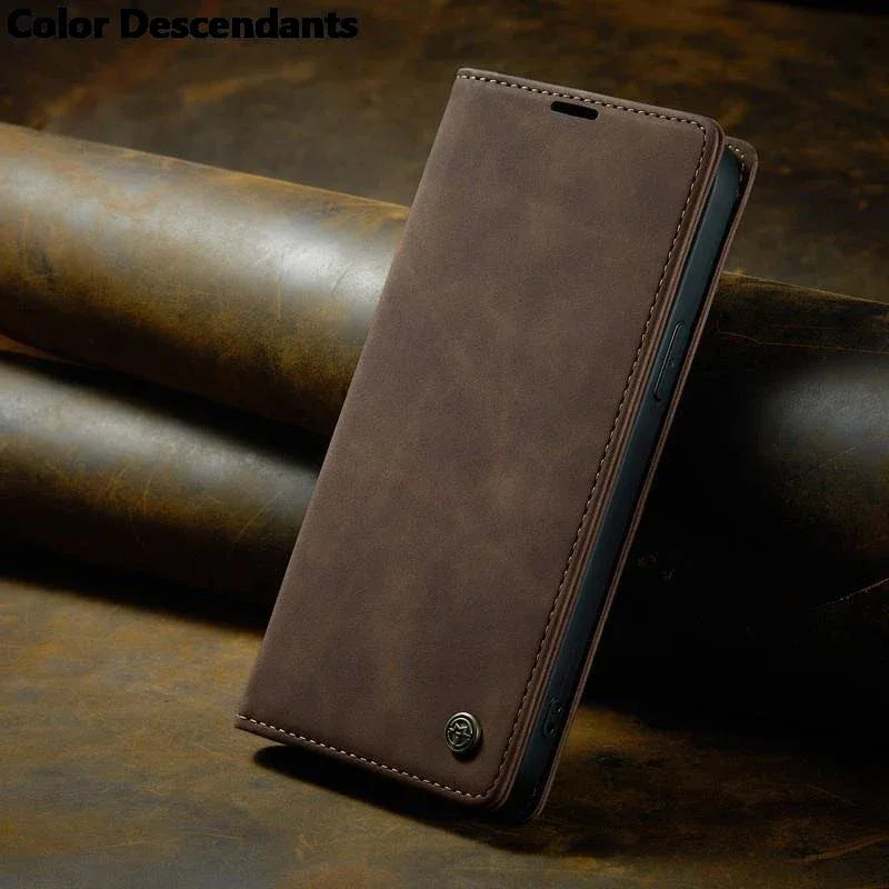 Iphone 15 Pro Max Case Iphone 13 14 12 11 Pro Max SE X XR XS Max 8 7 6 6S Plus Card Slot High-grade Leather Cover Phone Case