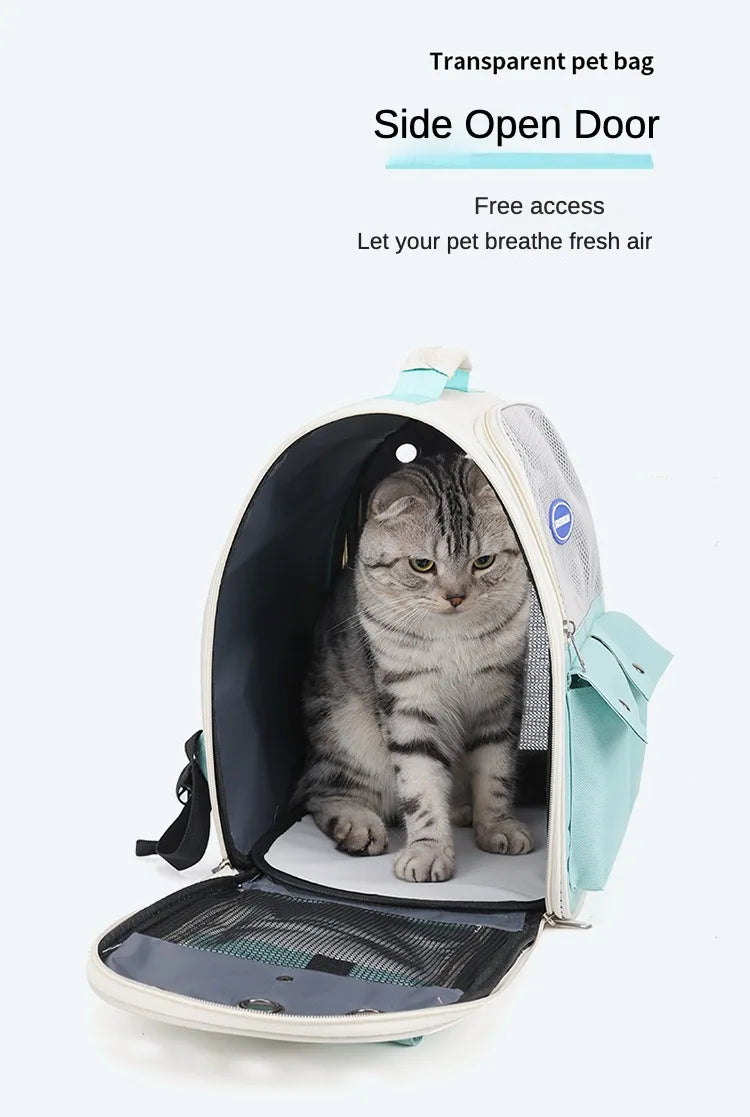 Pet Backpack Outdoor Large Cat Backpack Cat Transporter Breathable Foldable Carrying Bag Backpack Cat And Small Dog Supplies