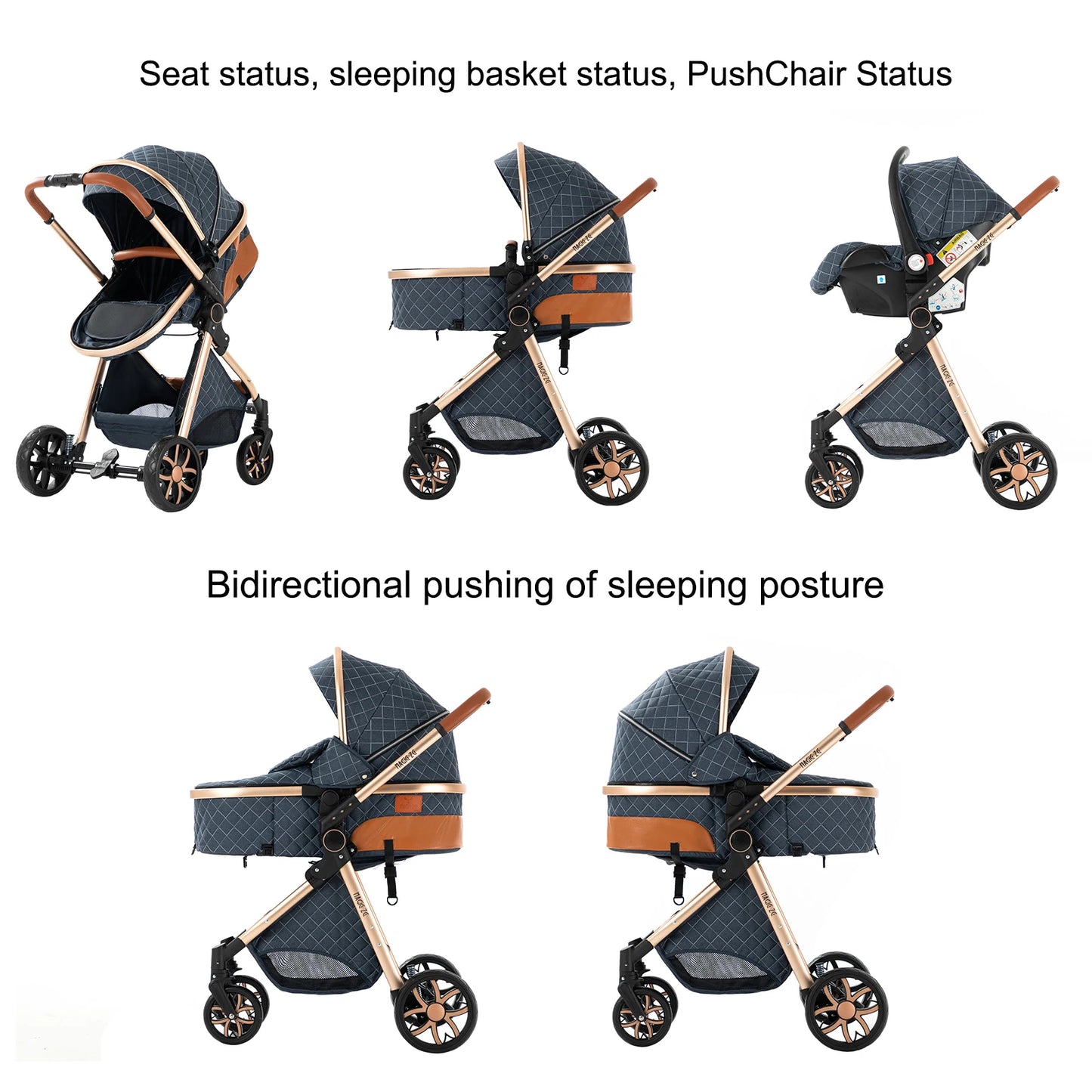 Baby Stroller 3 in 1 stroller lightweight strollers  Baby Carriage mutifunction strollers Baby newborn stroller mother kids
