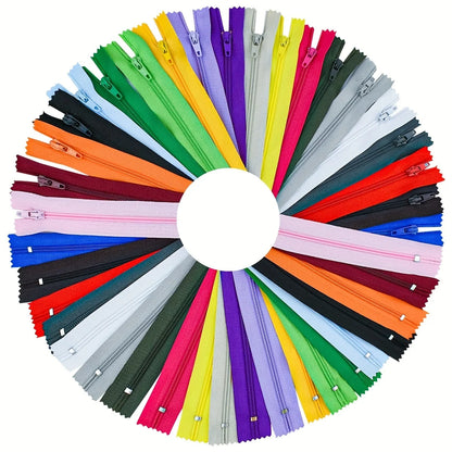 3#Nylon Closed Tail Zipper Dress Pants Casual Pants Front Pocket Short Zipper (Random Color 20 Packs)