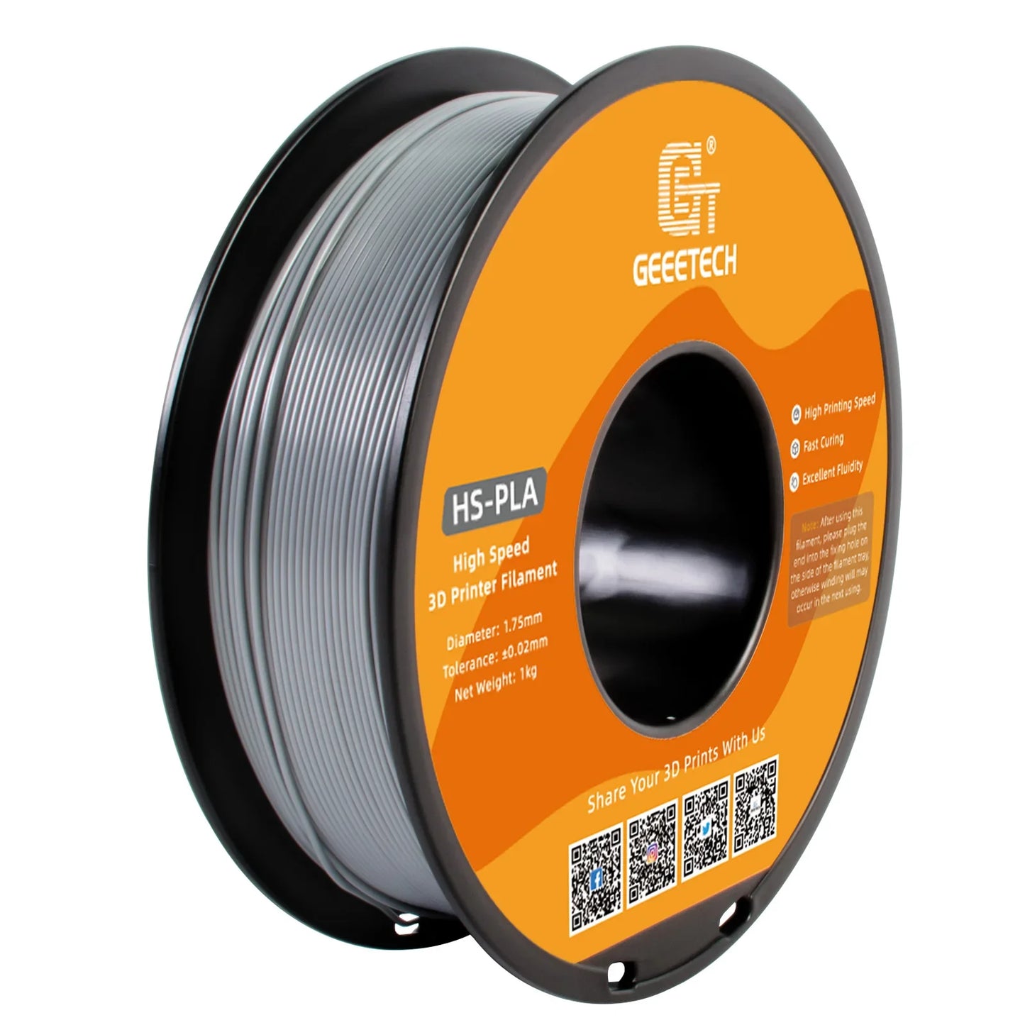 GEEETECH High-Speed PLA Filament 1.75mm 1kg 1 spool,Better Liquidity, Fast Curing, HS-PLA High-Speed 3D Printing Filament