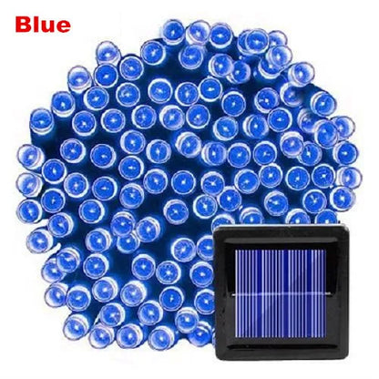 50-200 LED Outdoor Solar String Fairy Light Festoon Waterproof Street Garland Solar Power Lamp Christmas Party for Garden Decor