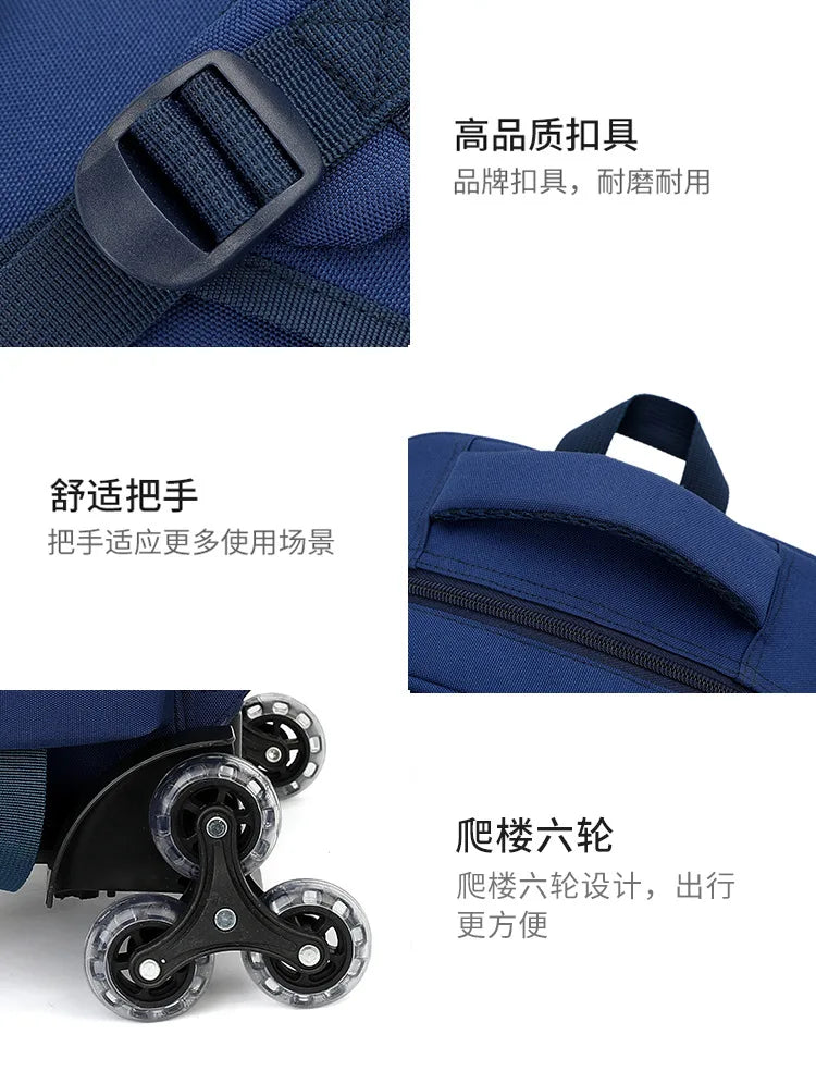 School Bag Kids Rolling Backpack for Boy Girls Wheeled Backpacks With Wheels Trolley Bookbag Carry on Luggage with Shoulder Bags