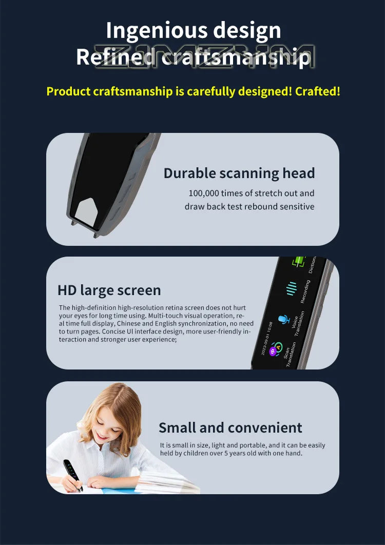 Handheld Multilingual Translation Pen With Touchscreen Offline Scan For Translation Pen Multi-language / ScanningDictionary Pen
