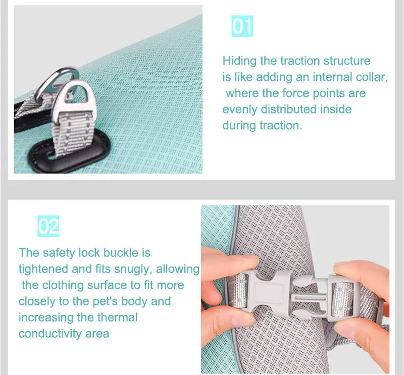 Dog Cooling Vest Dog Harness Cooler Jacket ,Reflective Breathable for Walking Dog Outdoor Camping and Hunting Training
