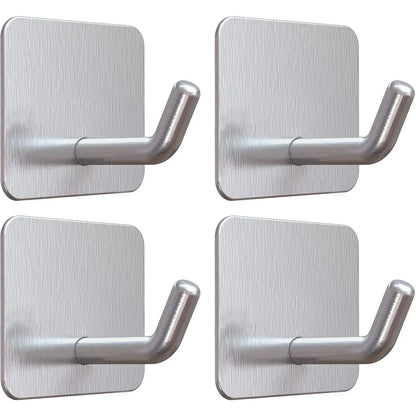 SUS304 Stainless Steel Adhesive Hook Self Adhesive Wall Hooks Hanger Heavy Duty Waterproof Storage Holder Stick on Towel Hooks