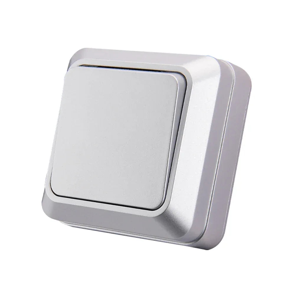 Blue Flame Retardant EU Standard Spray Plastic Rocker Switch Wall Surface 2 Gang 1 Way Button Light Switch On/Off Classic Switch