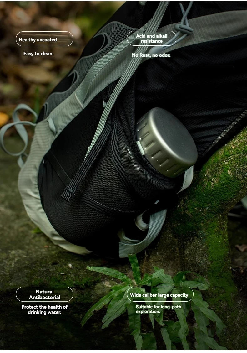 Keith Titanium Sports Bottle 0.9L/1.2L Large Capacity Kettle Outdoor Camping Drinkware Wide Mouth Non-threaded Water Bottle