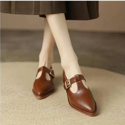 Ladies Shoes 2024 New Mary Janes Women's High Heels Fashion Buckle Strap Office and Career High Quality Pointed Toe Heels Women