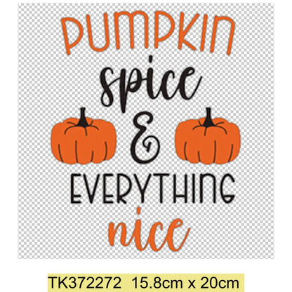 Retro Printing Thanksgiving Iron on Transfers Patches Pumpkin Autumn Heat Transfer Stickers for Clothes Heat Transfers Patches
